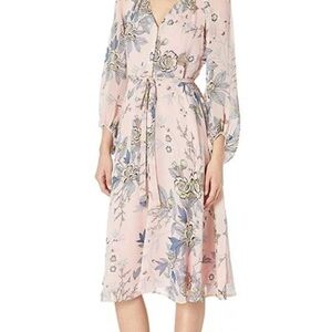 Vince Camuto Pink Floral Long Sleeve Dress Size 0